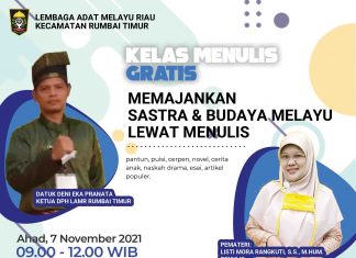 Memajankan Sastra dan Budaya Melayu, LAMR Rumbai Timur Taja Kelas Menulis Gratis