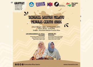 Komunitas Riau Sastra akan Gelar Bengkel Sastra Melayu “Menulis Cerita Anak” di Provinsi Riau