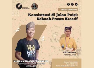 Siniar Sanggam Hadirkan Muhammad Asqalani eNeSTe, Kupas Tuntas Konsistensi Menulis Puisi di Era Kini