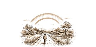 Puisi: Aku, Desa, dan Pelangi